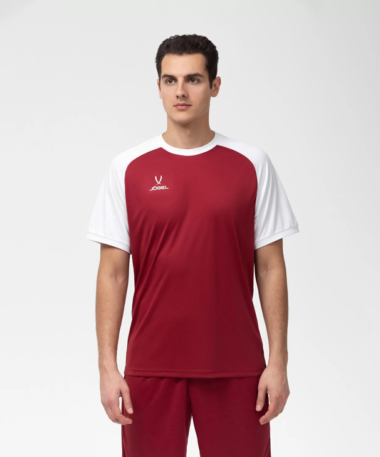 Фото Футболка игровая CAMP Reglan Jersey, гранатовый/белый Jögel со склада магазина Спортев