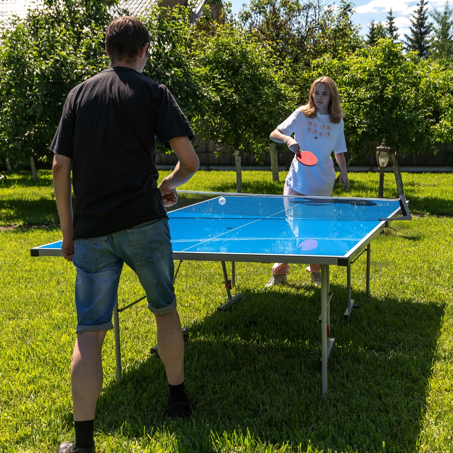 Фото Теннисный стол DFC TORNADO, 4 мм, синий, с сеткой S600B со склада магазина Спортев