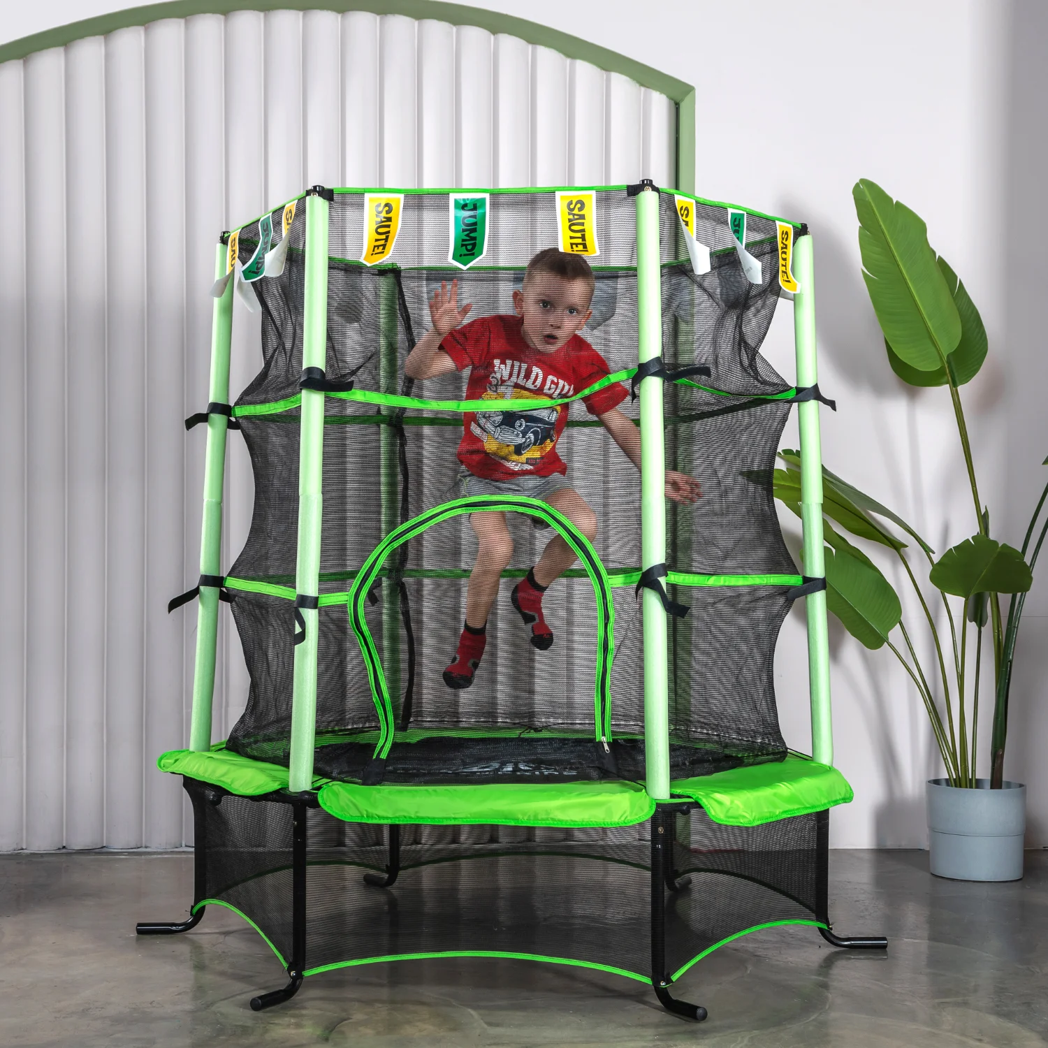 Фото Батут DFC JUMP KIDS 55" зеленый, сетка (137см) 55INCH-JD-G со склада магазина Спортев