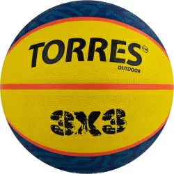 Мяч баскетбольный Torres 3х3 Outdoor размер №6 резина желто-синий B022336