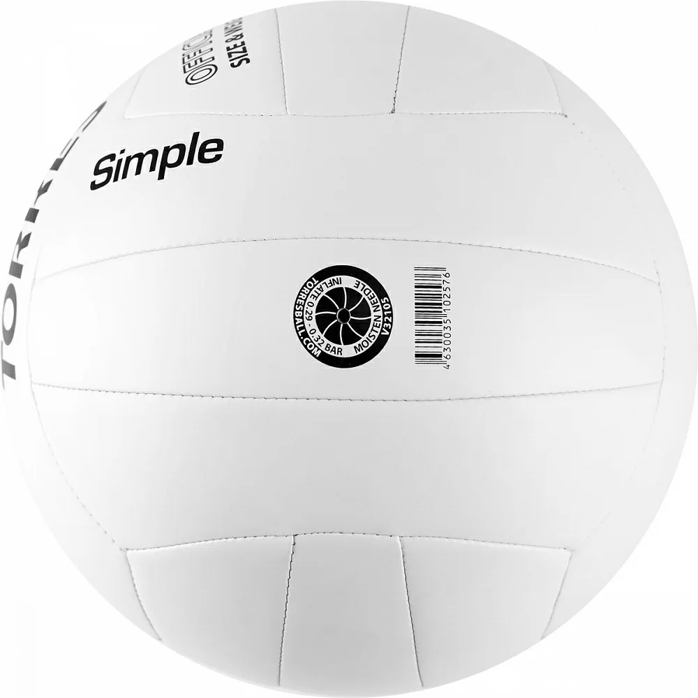 Фото Мяч волейбольный Torres Simple р.5 синт. кожа бело-черный V32105 со склада магазина СпортЕВ