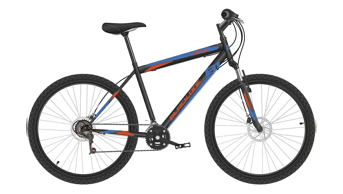 Фото Велосипед Black One Onix 27.5 D (2022) черный/оранжевый/синий со склада магазина СпортЕВ