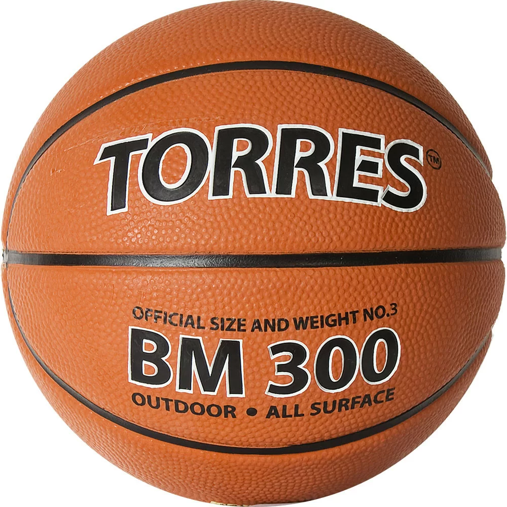 Фото Мяч баскетбольный Torres BM300 размер №3 резина темно-оранж-черный B02013 со склада магазина СпортЕВ