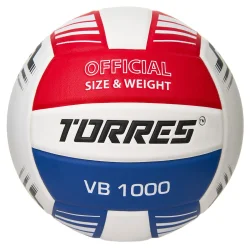 Мяч волейбольный Torres VB 1000 р.5 синт. кожа бело-синий-красный V32415
