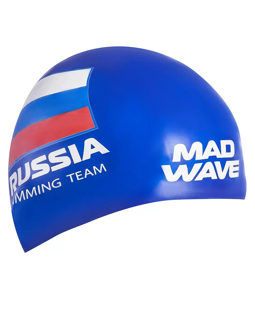 Фото Шапочка для плавания Mad Wave Swimming Team blue M0558 18 0 04W со склада магазина СпортЕВ