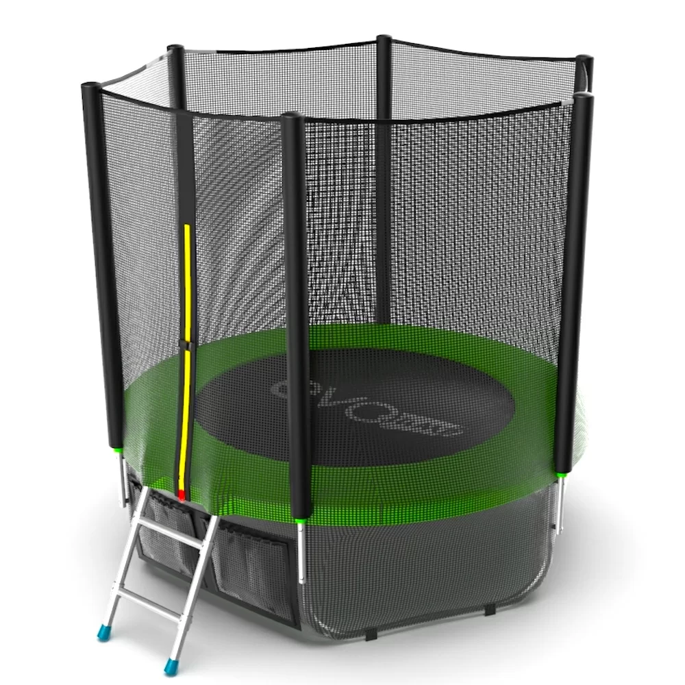 Фото EVO JUMP External 6ft (Green) + Lower net. Батут с внешней сеткой и лестницей, диаметр 6ft (зеленый) + нижняя сеть со склада магазина СпортЕВ