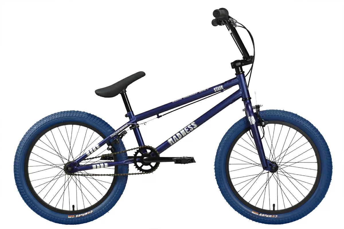 Фото Велосипед Stark Madness BMX 1 (2024) темно-синий матовый/серебристый/темно-синий со склада магазина СпортЕВ