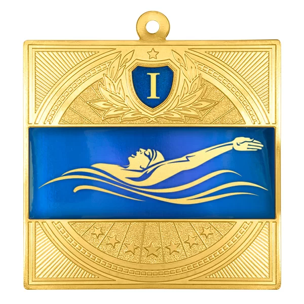 Фото Медаль MZP 301-65/GBU на спине 1 место (65х65мм, s-2,5мм) латунь со склада магазина Спортев