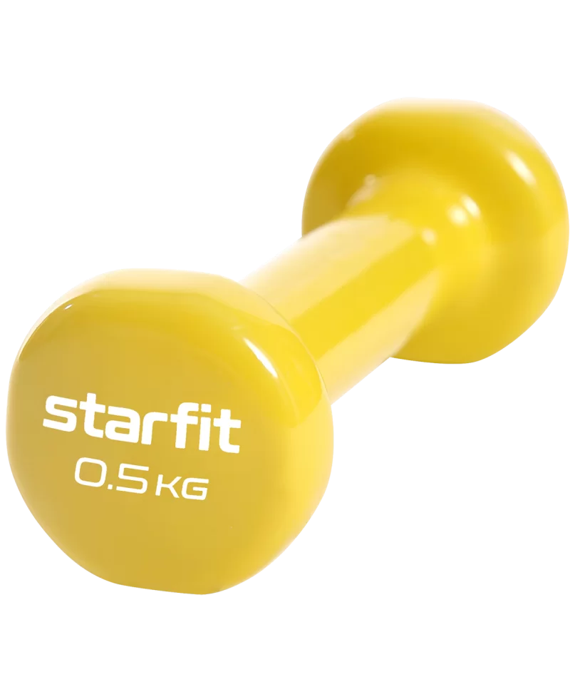 Фото Гантель виниловая 0.5 кг StarFit DB-101 желтый 18820 со склада магазина СпортЕВ
