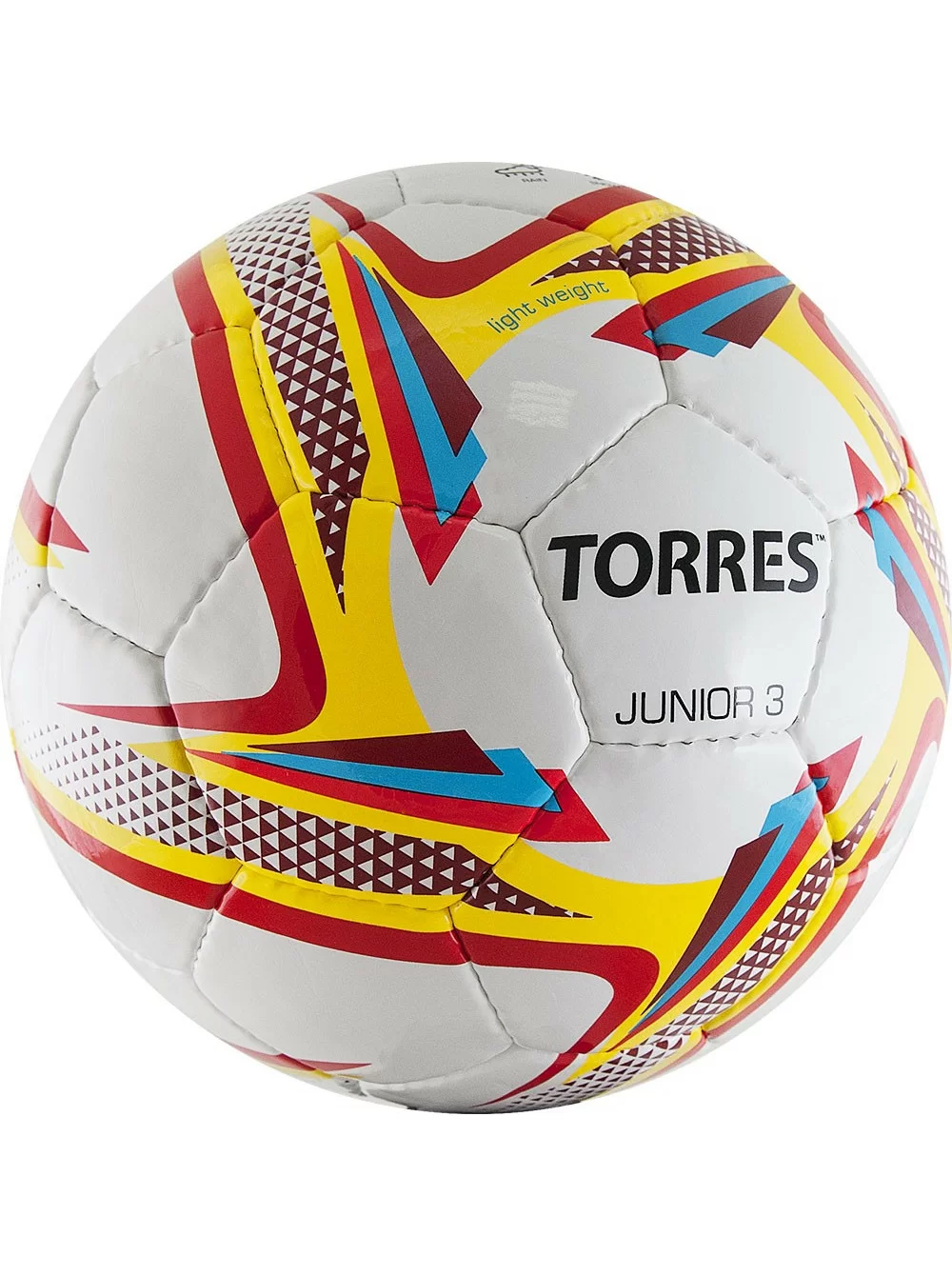 Мяч футбольный Torres Junior-3 р.3 вес 270-290 г глянц. ПУ 32 п. бел-крас-жел F320243 Фото Мяч футбольный Torres Junior-3 р.3 вес 270-290 г глянц. ПУ 32 п. бел-крас-жел F320243 со склада магазина Спортев