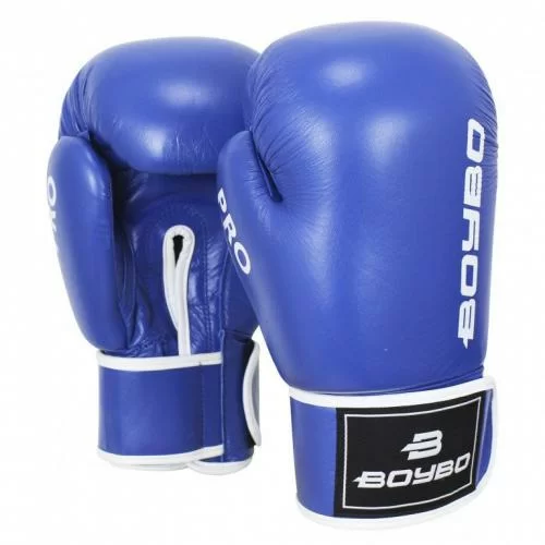 Фото Перчатки боксерские BoyBo Pro синие со склада магазина СпортЕВ
