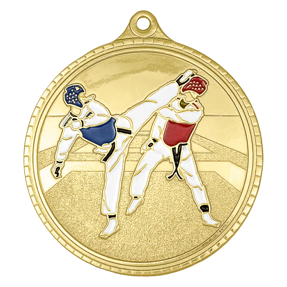 Фото Медаль MZP 387-55/G тхэквондо (D-55мм, s-2,5мм) латунь со склада магазина Спортев