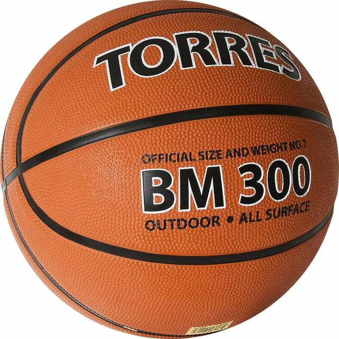 Фото Мяч баскетбольный Torres BM300 размер №7 резина темно-оранж-черный B02017 со склада магазина СпортЕВ