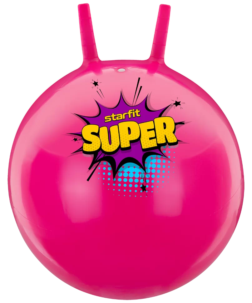 Фото Мяч-попрыгун 45 см StarFit GB-0401 Super 500 гр с рожками розовый (антивзрыв) 16555 со склада магазина СпортЕВ