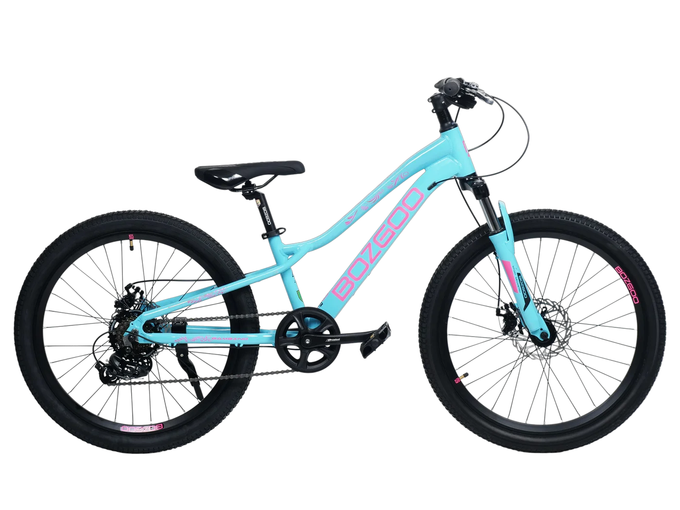 Велосипед BOZGOO Bambino 24" бирюза/розовый 26587 Фото Велосипед BOZGOO Bambino 24" бирюза/розовый 26587 со склада магазина Спортев