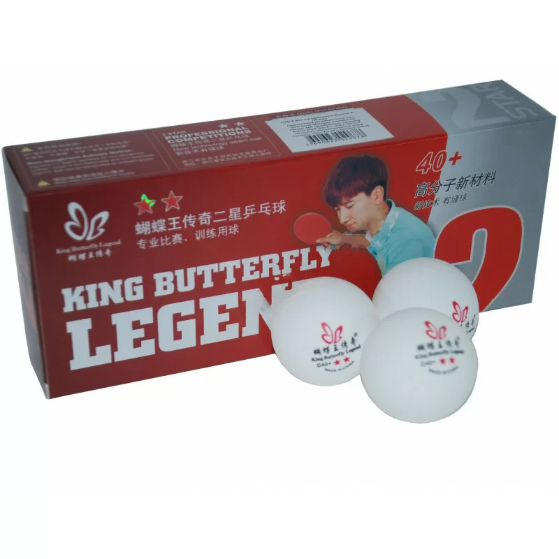Фото Мяч для настольного тенниса King Butterfly Legend 2* (1 шт) 1440/2S со склада магазина Спортев