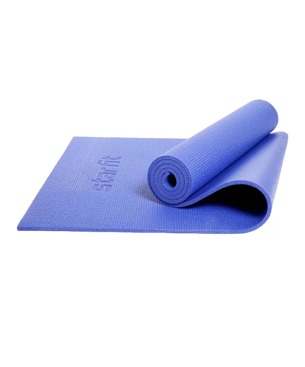 Фото Коврик для йоги 173x61x0,8 см StarFit FM-101 PVC темно-синий 18906 со склада магазина СпортЕВ