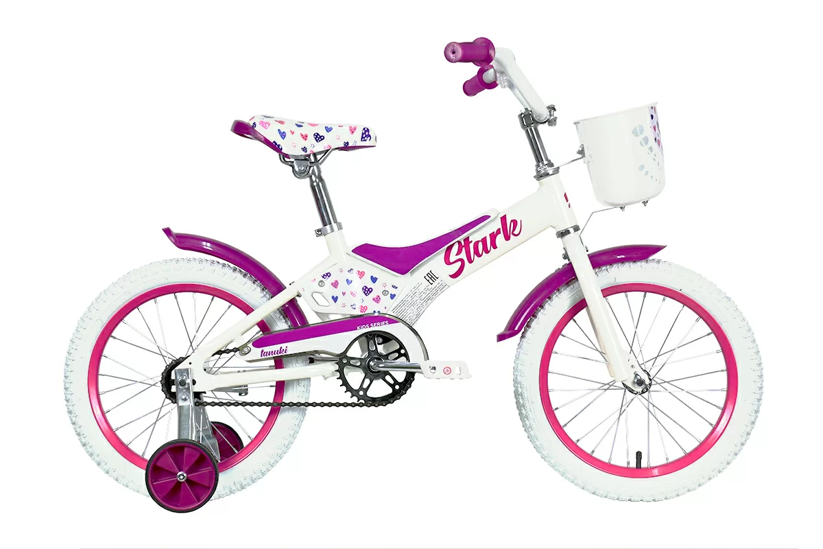 Фото Велосипед Stark Tanuki 14 Girl (2021) белый/розовый со склада магазина СпортЕВ