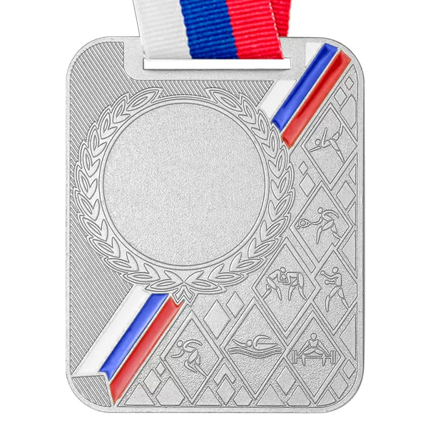 Фото Медаль MZP 549-65/SM (65х48мм, D-25мм, s-2,5мм) с лентой со склада магазина Спортев