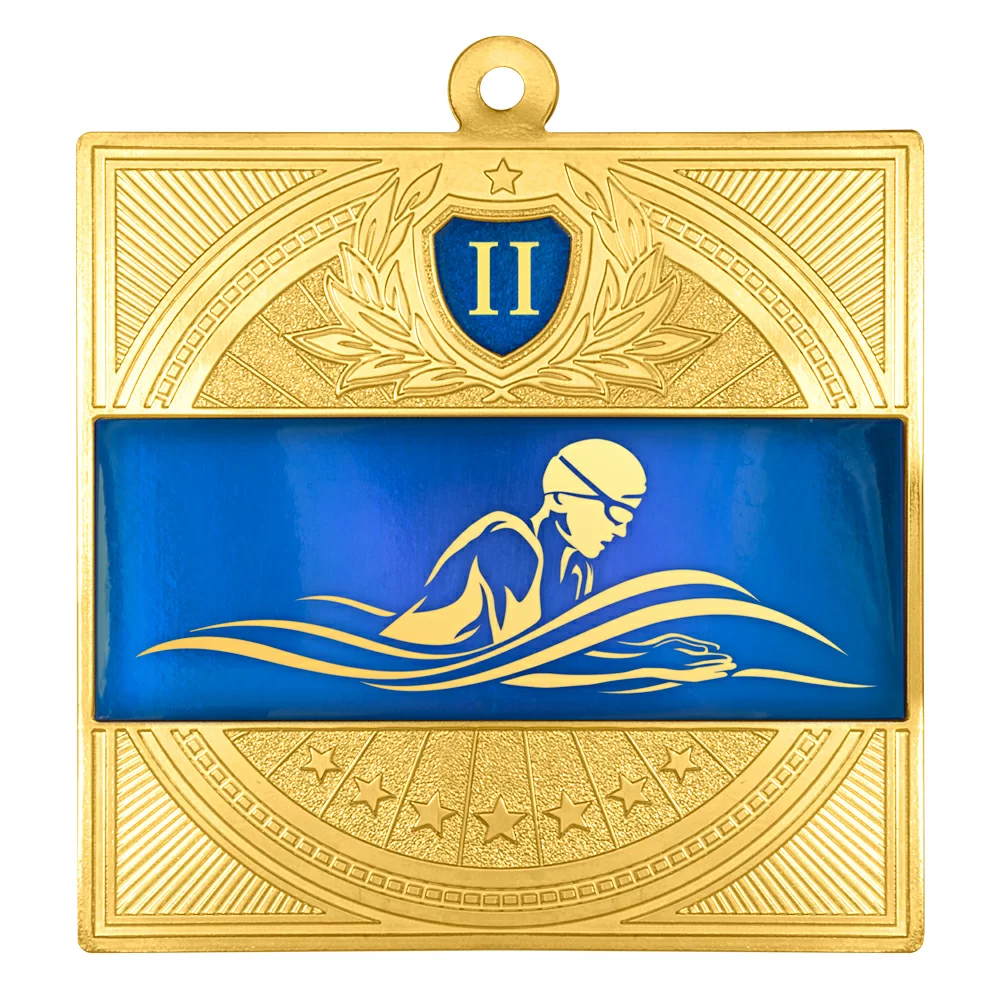 Фото Медаль MZP 301-65/GBU брасс 2 место (65х65мм, s-2,5мм) латунь со склада магазина Спортев