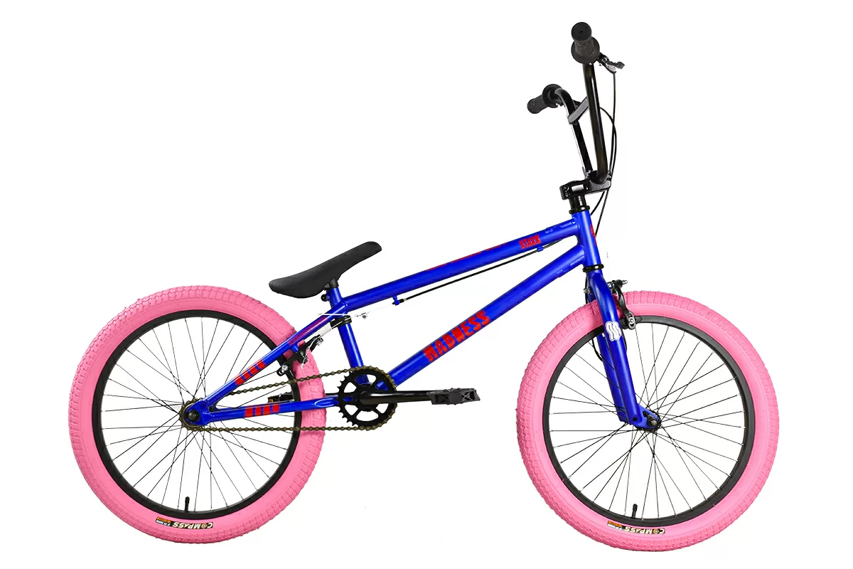 Фото Велосипед Stark Madness BMX 1 (2023) ярко-синий/красный/светлый розовый со склада магазина Спортев