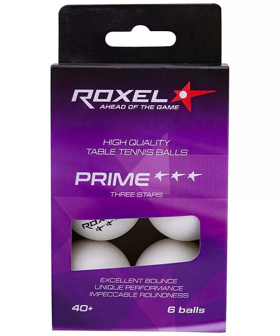 Фото Мяч для настольного тенниса Roxel 3* Prime белый (1 шт) 15364/1 со склада магазина СпортЕВ