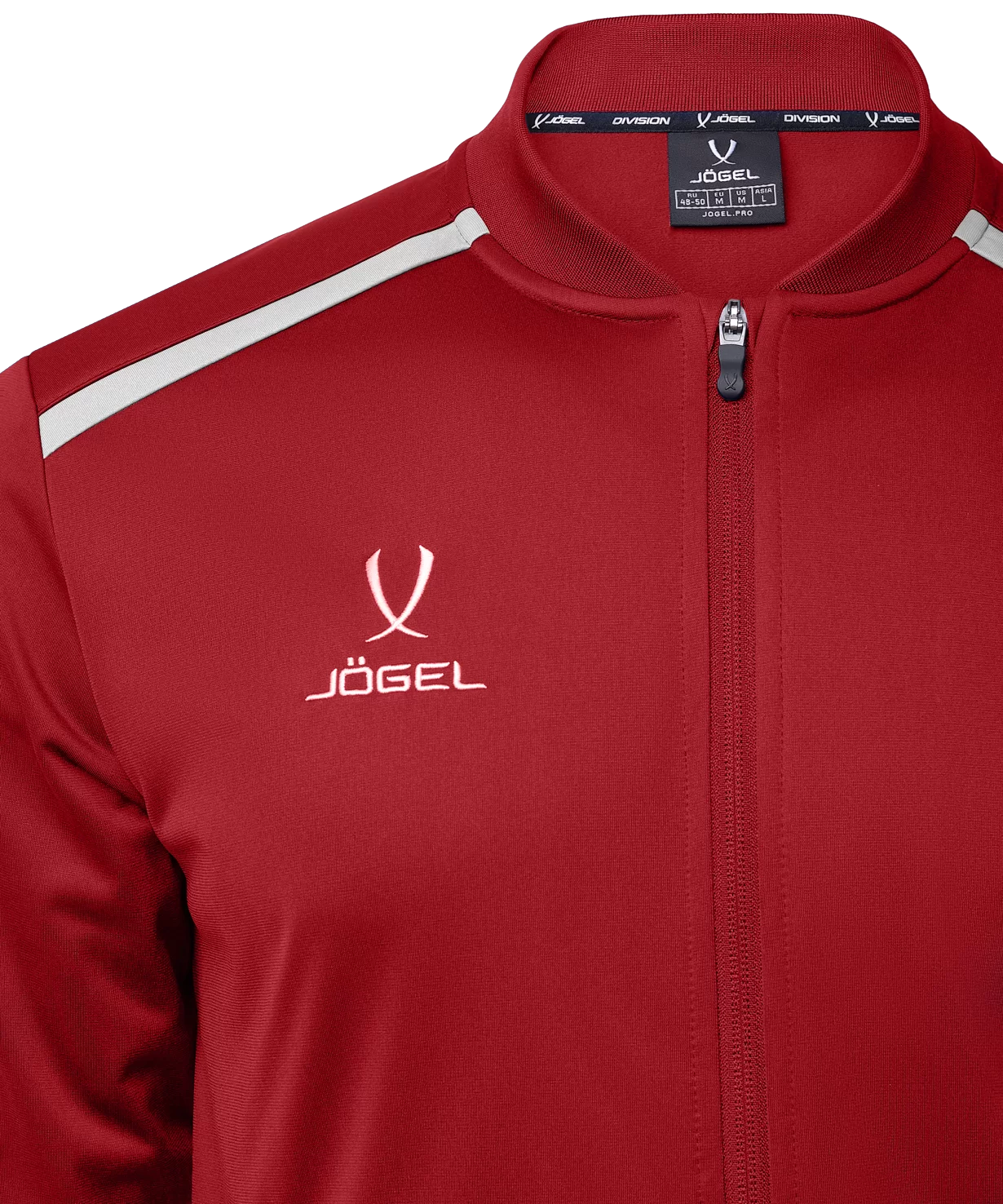 Фото Олимпийка DIVISION PerFormDRY Pre-match Knit Jacket, красный, детский Jögel со склада магазина СпортЕВ