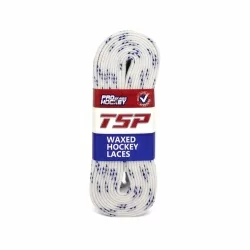 Шнурки хоккейные 244 см с пропиткой TSP Hockey Laces Waxed white 2151