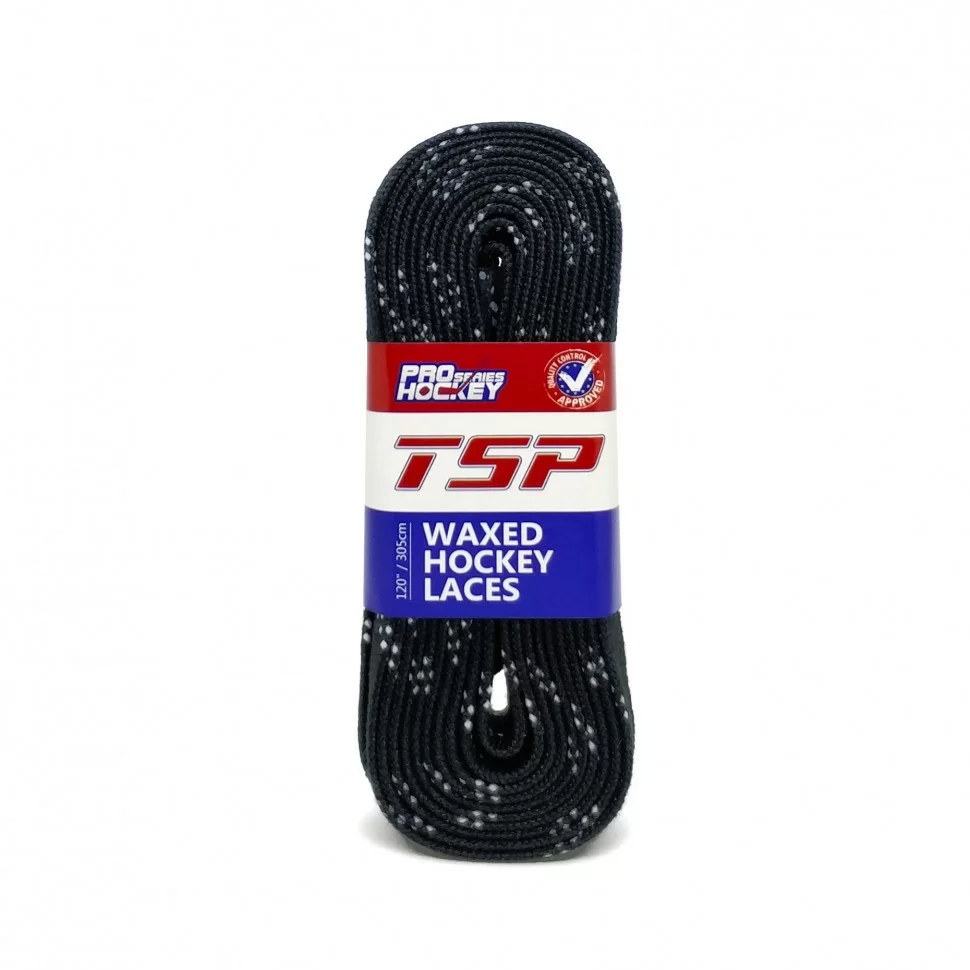 Фото Шнурки хоккейные 213 см с пропиткой TSP Hockey Laces Waxed black 2135 со склада магазина СпортЕВ