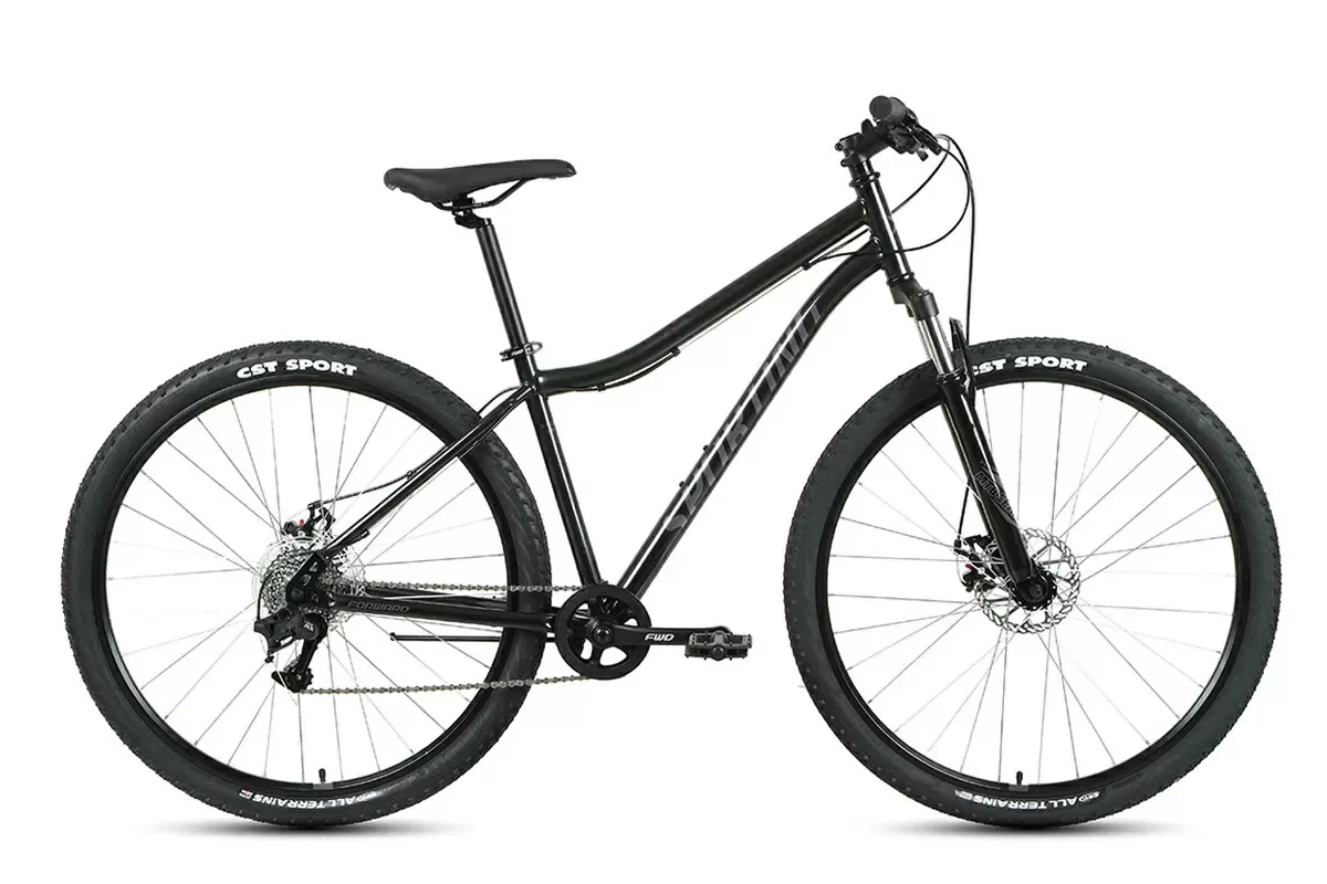 Фото Велосипед Forward Sporting 29 2.2 D (21ск) (2022) черный/т.серый со склада магазина СпортЕВ