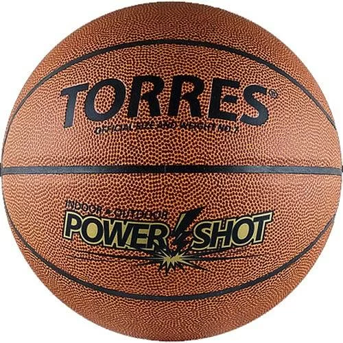 Фото Мяч баскетбольный Torres Power Shot размер №7 ПУ оранжево-белый B32087 со склада магазина СпортЕВ