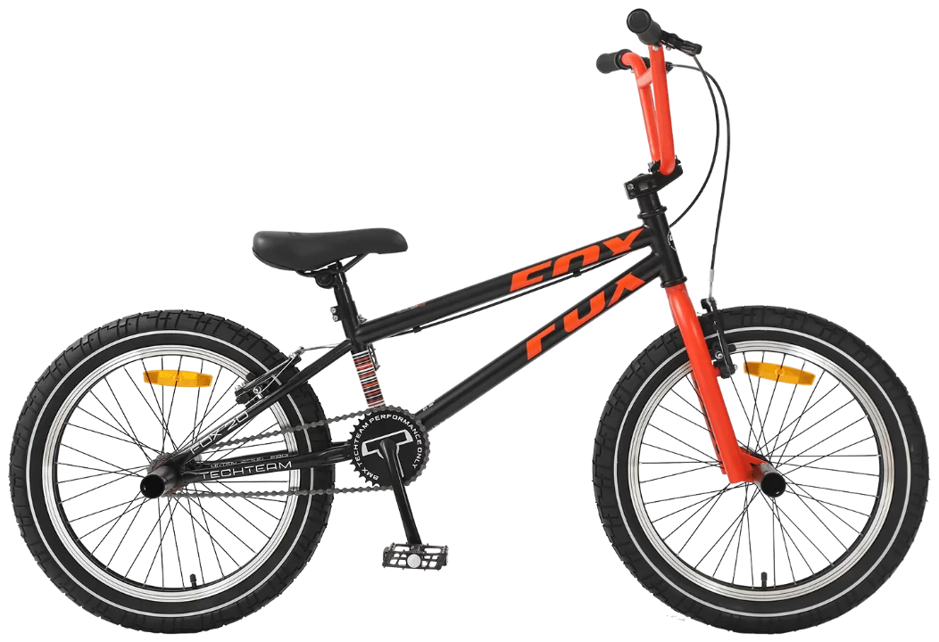 Фото Велосипед BMX TechTeam Fox 20" (2023) черно-красный 360015 со склада магазина СпортЕВ