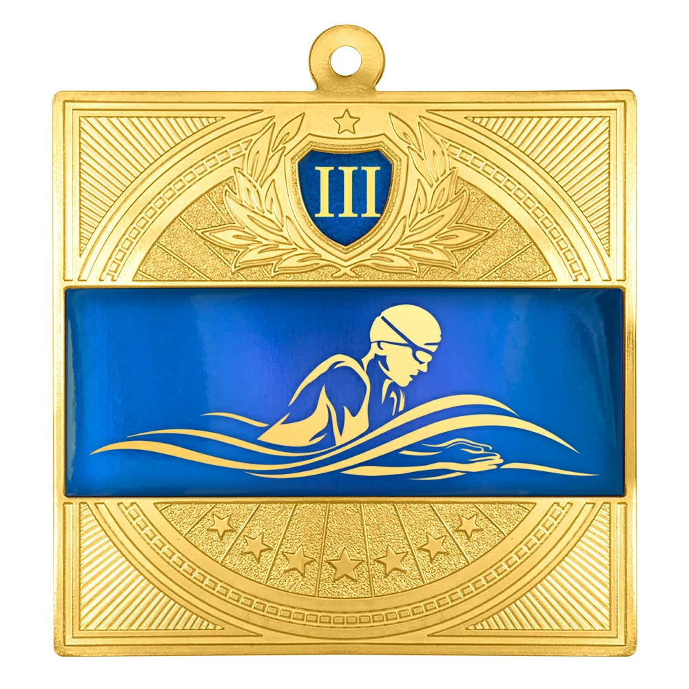 Фото Медаль MZP 301-65/GBU брасс 3 место (65х65мм, s-2,5мм) латунь со склада магазина Спортев