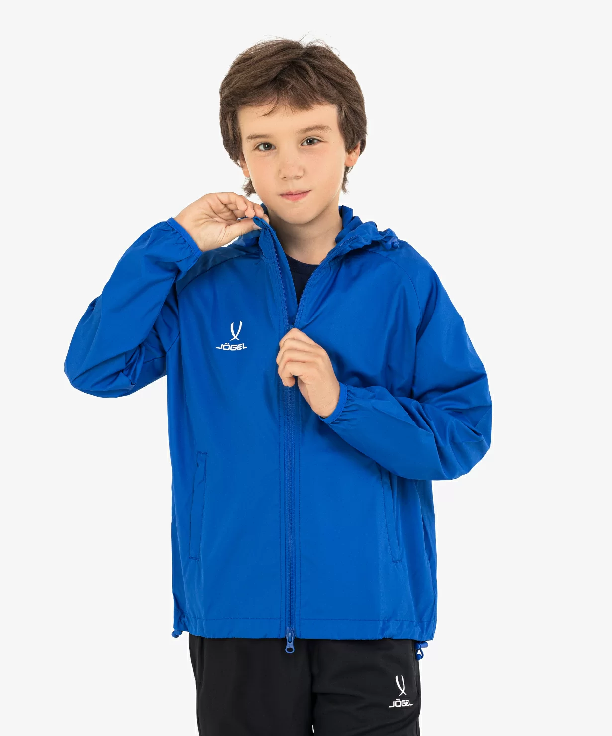 Фото Куртка ветрозащитная CAMP Rain Jacket, синий, детский Jögel со склада магазина СпортЕВ