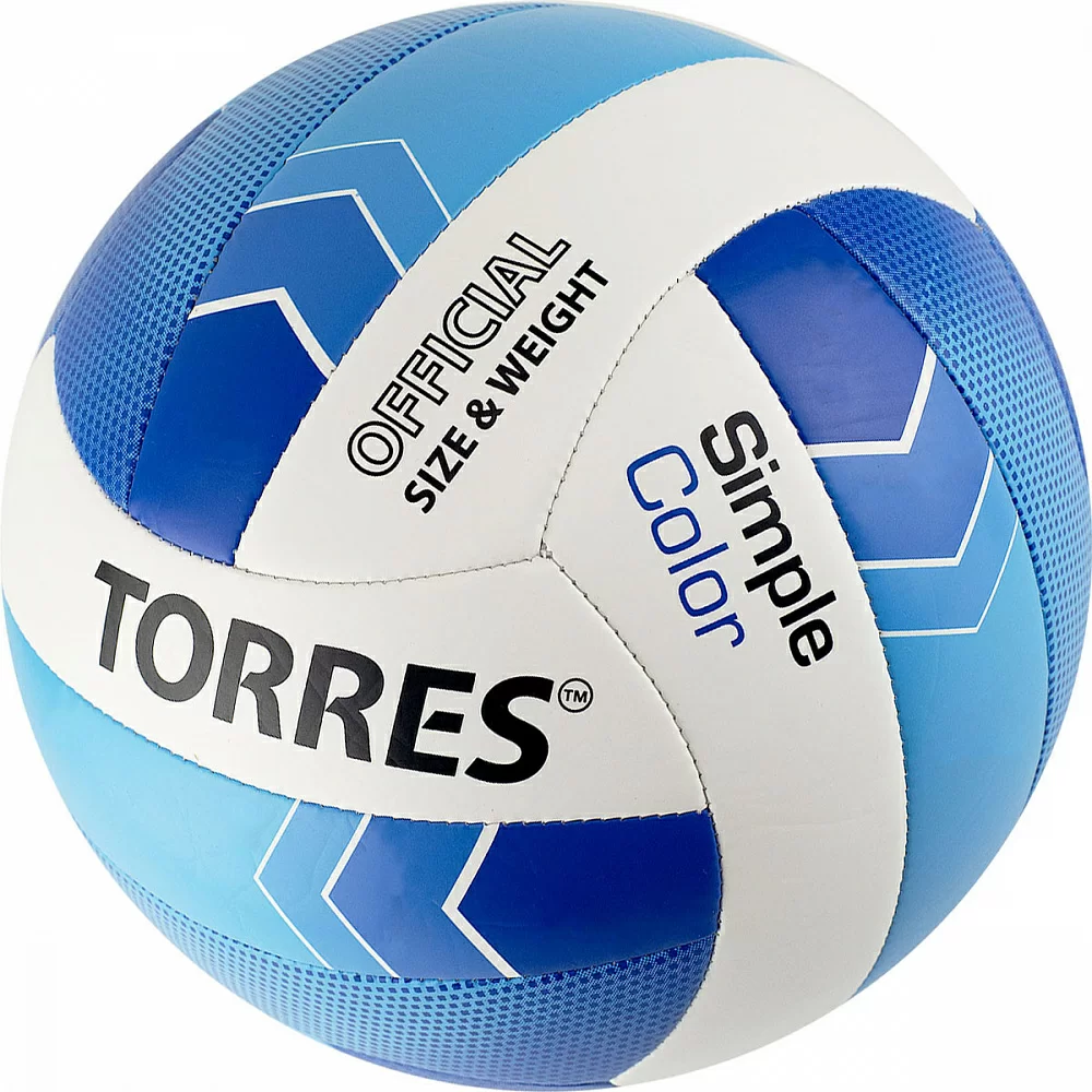 Фото Мяч волейбольный Torres Simple Color р.5 синт. кожа бело-голубо-синий V32115 со склада магазина СпортЕВ
