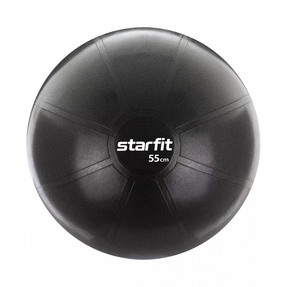 Фото Фитбол 55 см StarFit Pro GB-107 1100 гр без насоса антивзрыв черный 16548 со склада магазина СпортЕВ