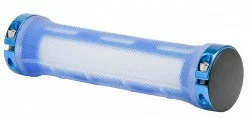 Грипсы XH-G89BL 130 мм с кольцами алюм. прозрачно-синие 150140