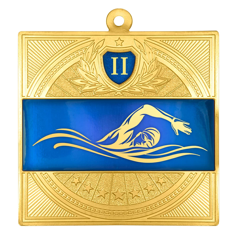 Фото Медаль MZP 301-65/GBU кроль 3 место (65х65мм, s-2,5мм) латунь со склада магазина Спортев