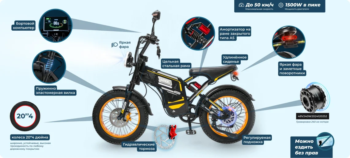 Фото Электровелосипед Minako Apex со склада магазина Спортев