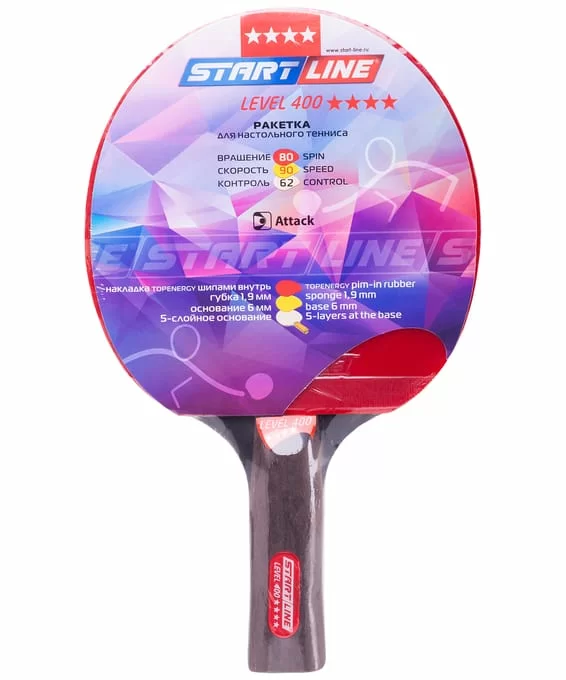 Фото Ракетка для настольного тенниса Start line Level 400 New (анатомическая) 12501 со склада магазина СпортЕВ