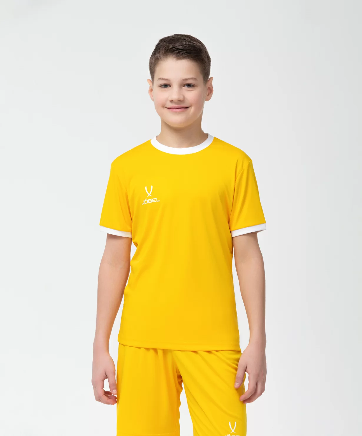 Фото Футболка футбольная CAMP Origin, желтый/белый, детский Jögel со склада магазина Спортев