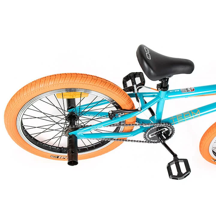 Фото Велосипед BMX TechTeam Goof 20" (2023) бирюзово-оранжевый 580035 со склада магазина СпортЕВ
