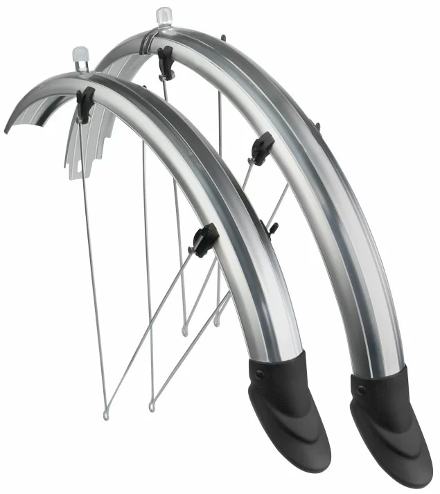 Крылья 26" SP56A 7A полноразмерные пластиковые с брызговиками серебр. 610017 Фото Крылья 26" SP56A 7A полноразмерные пластиковые с брызговиками серебр. 610017 со склада магазина Спортев