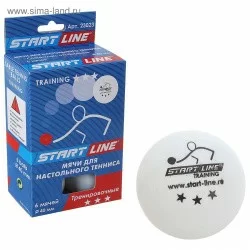 Мяч для настольного тенниса Start Line Training 3* New (1 шт) белый 8333