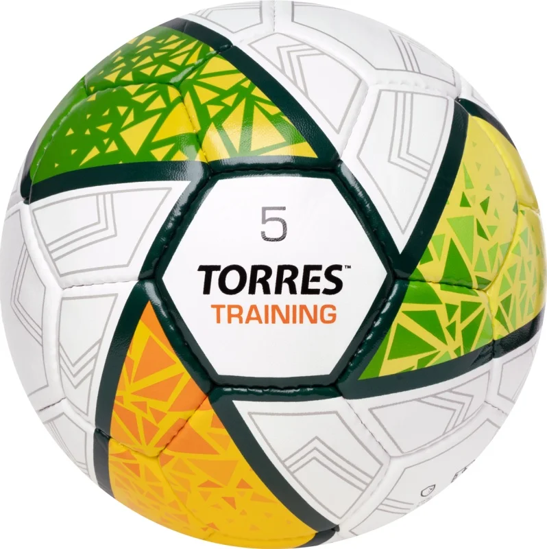 Мяч футбольный Torres Training р.5 PU руч. сшивка бело-зел-желт F323955 Фото Мяч футбольный Torres Training р.5 PU руч. сшивка бело-зел-желт F323955 со склада магазина Спортев