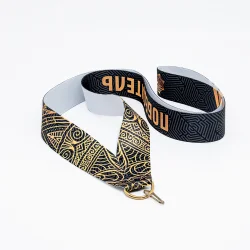 Лента для медали победитель черное золото (1-сторонняя, 25 мм)