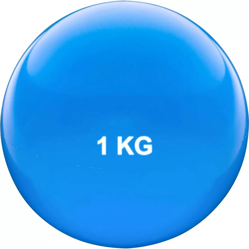 Фото Медбол 1 кг HKTB9011-1 12 см ПВХ/песок голубой со склада магазина СпортЕВ