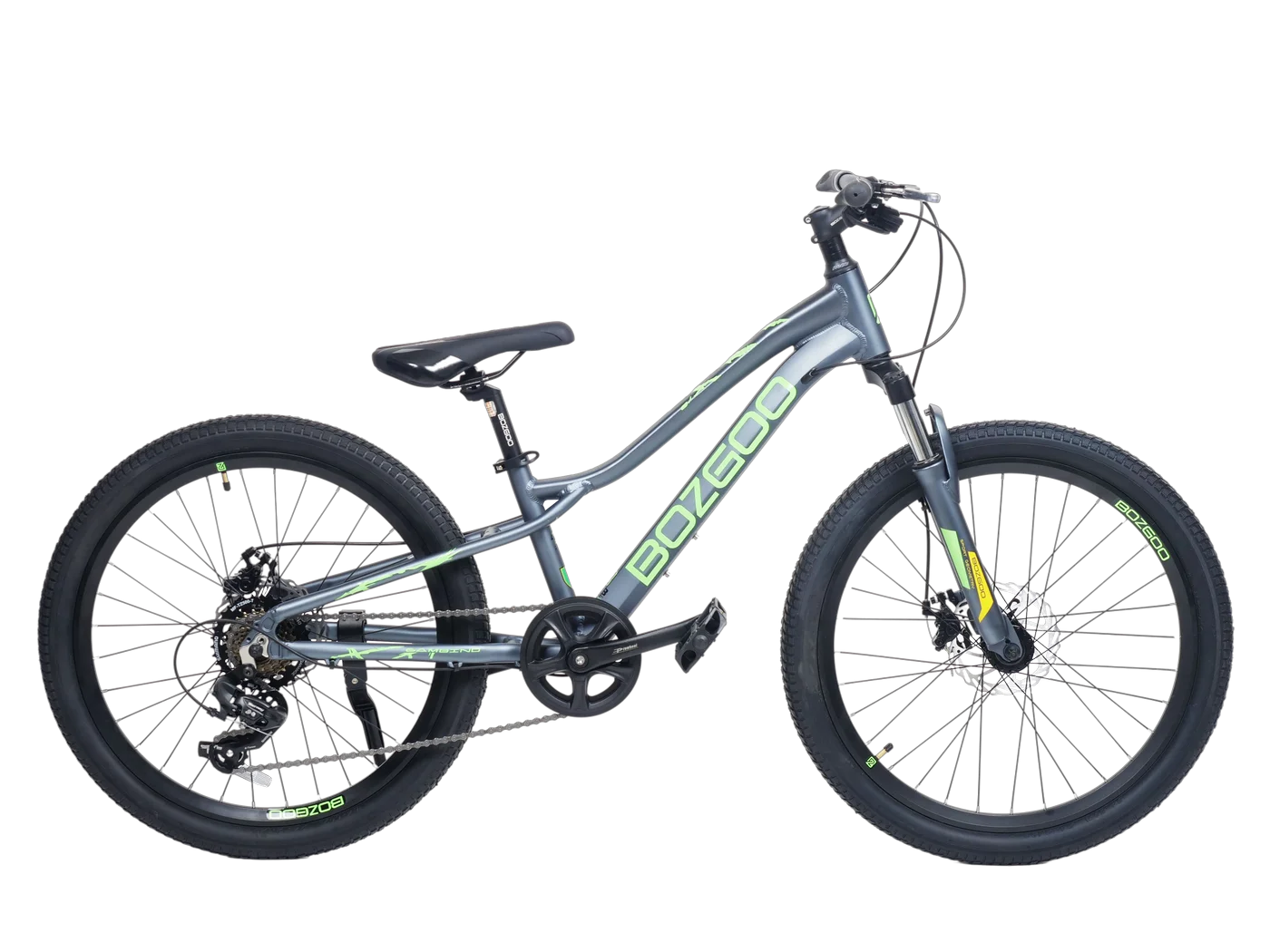 Велосипед BOZGOO Bambino 24" графит/зеленый 30107 Фото Велосипед BOZGOO Bambino 24" графит/зеленый 30107 со склада магазина Спортев