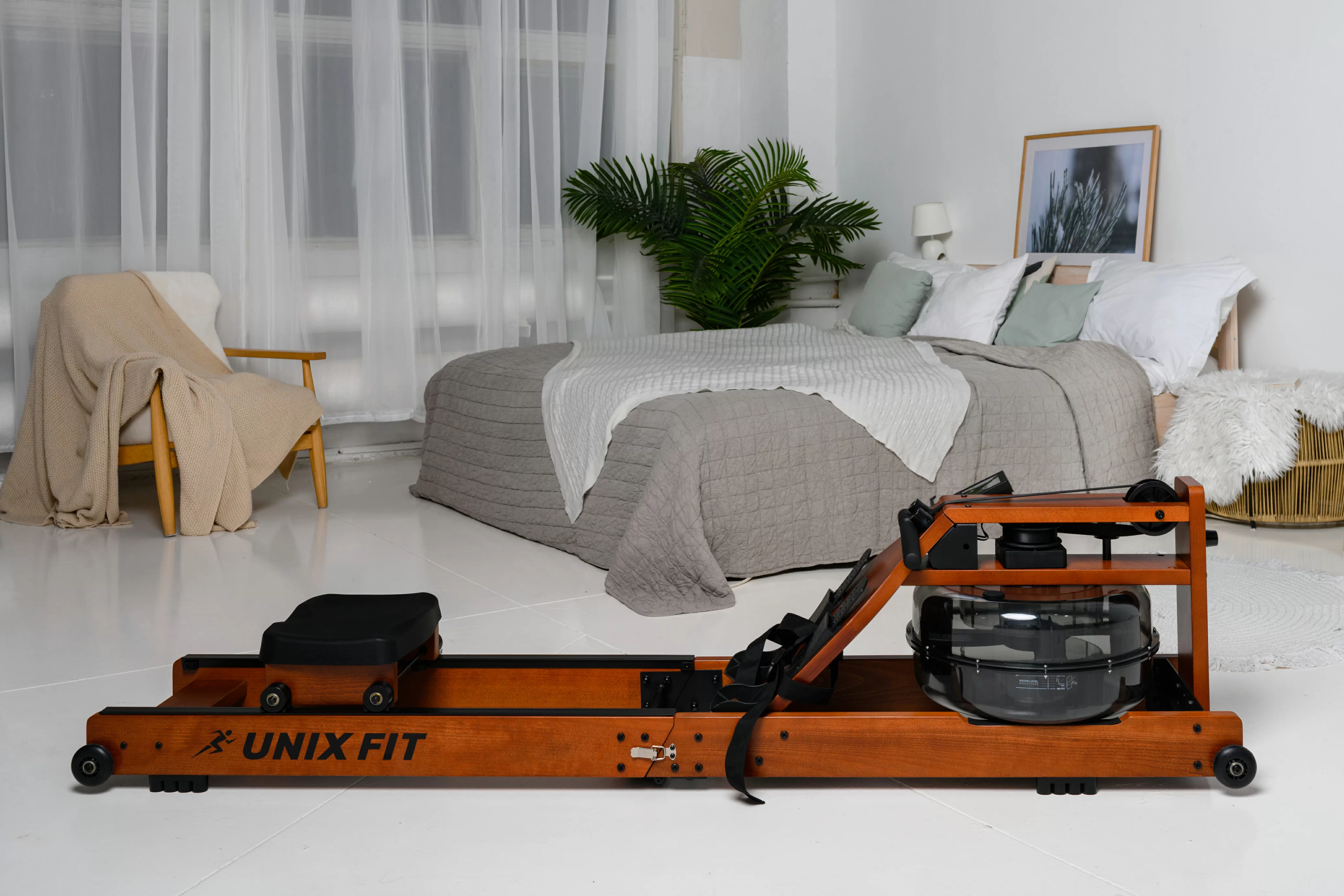 Фото Гребной тренажер UNIX Fit Wood Rower Dark со склада магазина Спортев