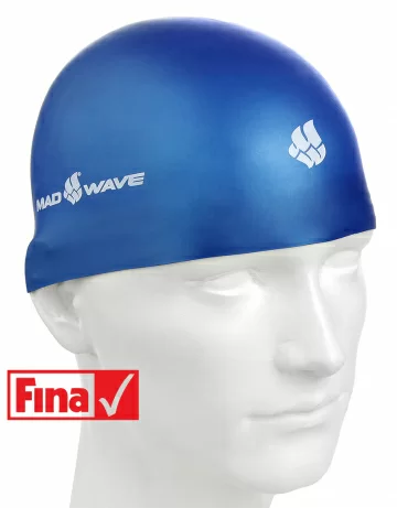Фото Шапочка для плавания Mad Wave Soft Fina Approved L blue M0533 01 3 03W со склада магазина СпортЕВ